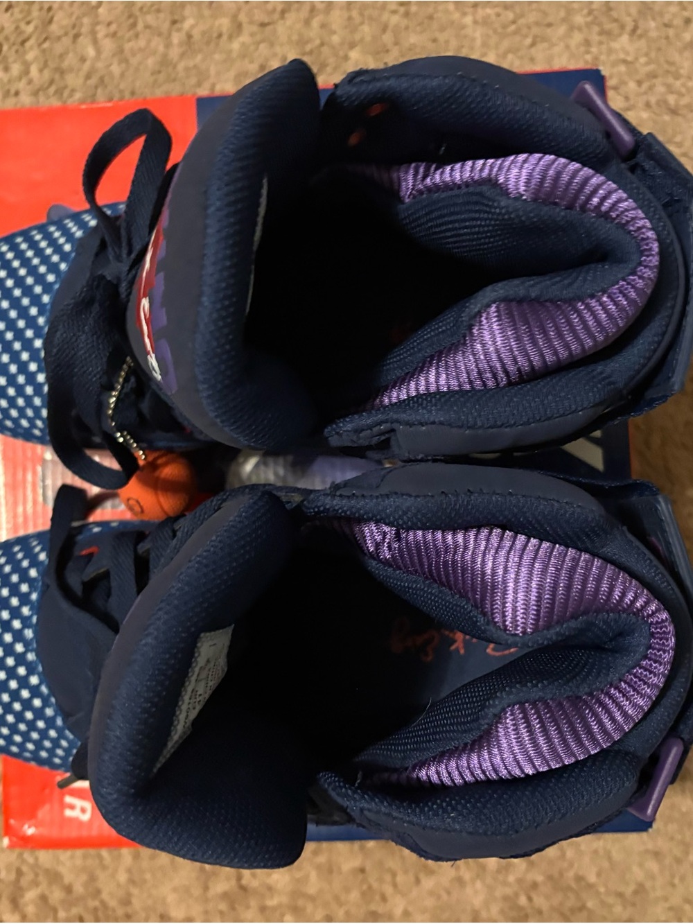Patrick Ewing Men's Navy and Purple High-Top Athletic Sneakers - Picture 4 of 8
